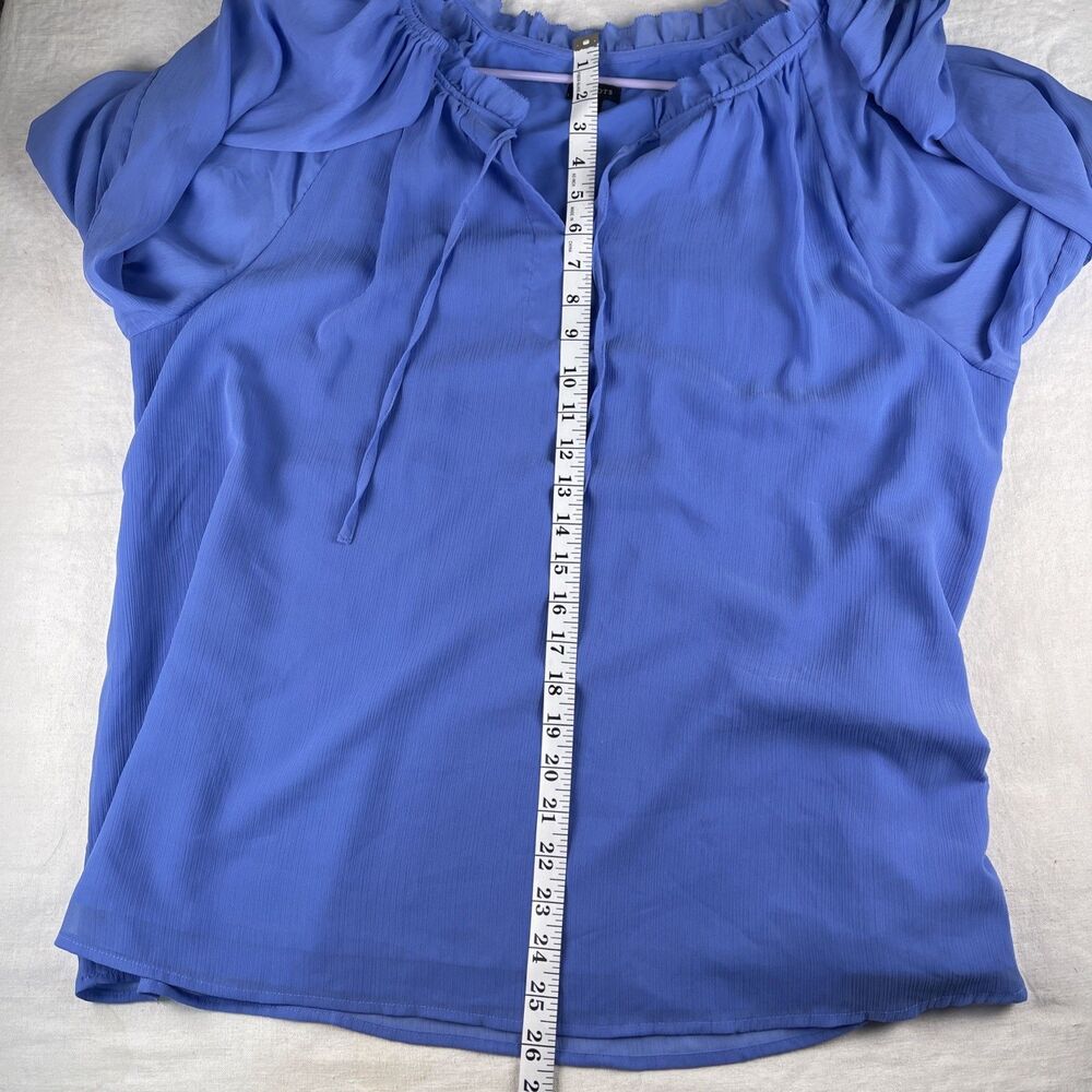 Talbots Light Blue Chiffon Long Sleeve Blouse, XL - Picture 10 of 10